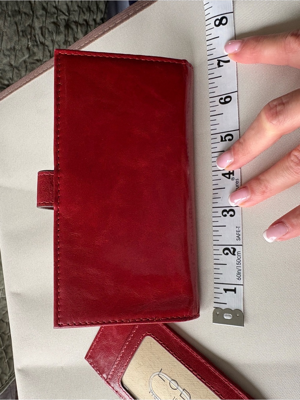 Lodis Luxury Smooth Red Leather Continental Wallet & Removable Card Case Set - Picture 5 of 16